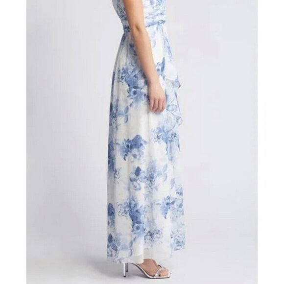 Eliza J Blue and White Floral Maxi Dress - Picture 4 of 9